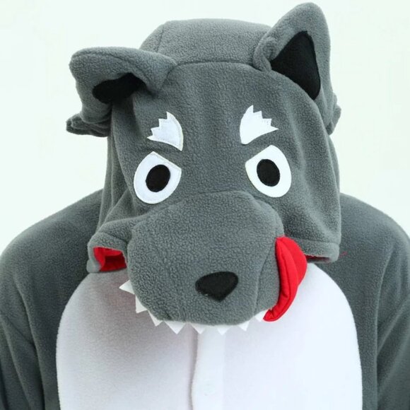 XL Wolf Onesie Pajamas Costume for Adults (Unisex) - Picture 5 of 5